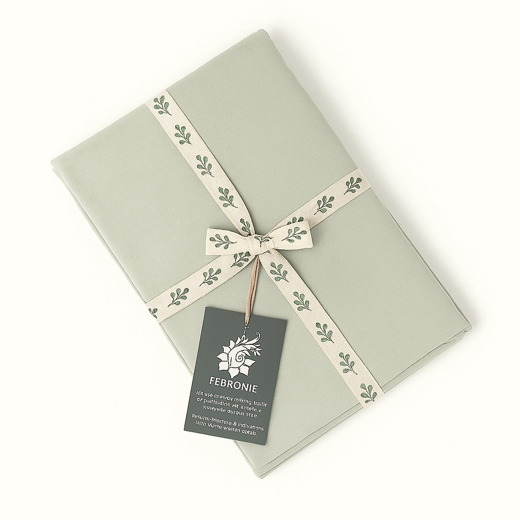 Gaia - Organic Cotton Washed Sateen Duvet Cover - Celadon Green