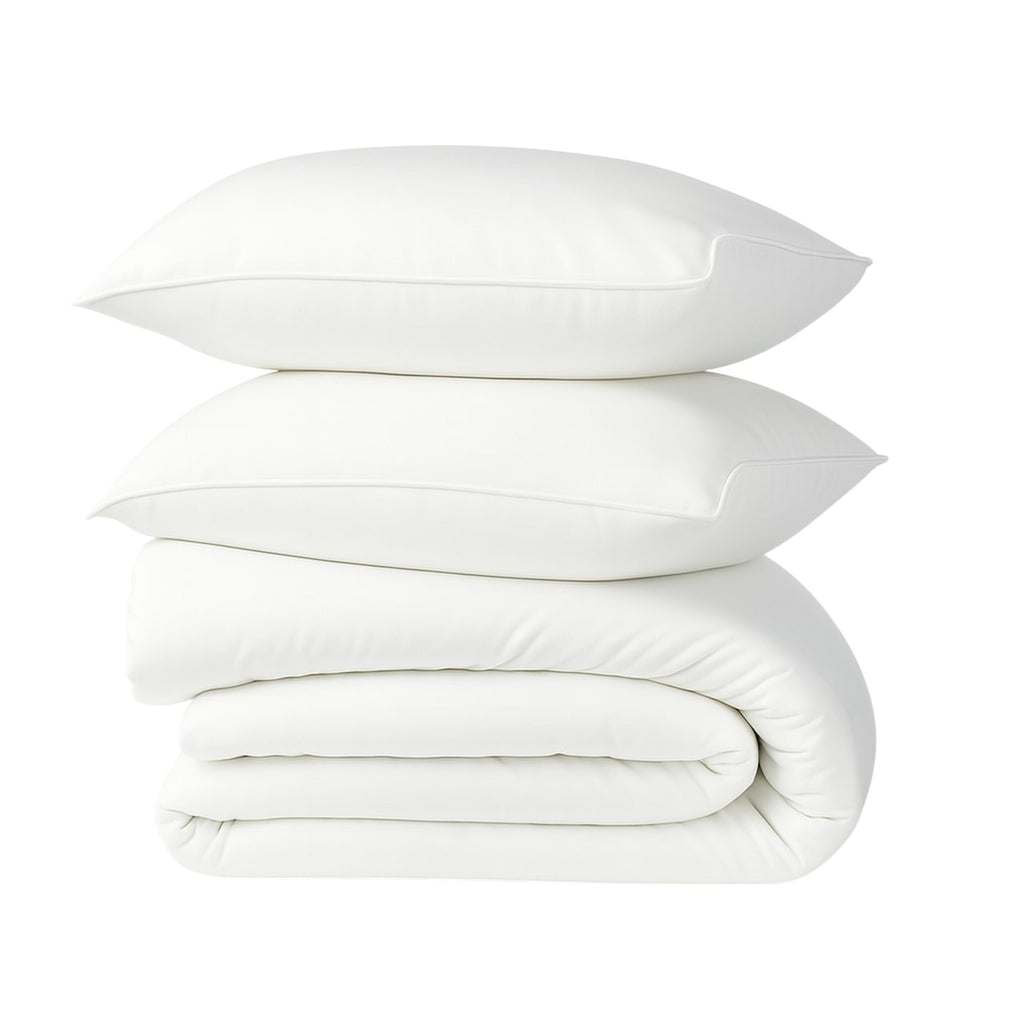 Gai - Lot Parure & Taies - Coton Bio & Lyocell - Blanc
