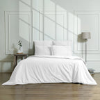 Gaia - Bedding Set + Pillowcases - Washed Organic Cotton Satin - White