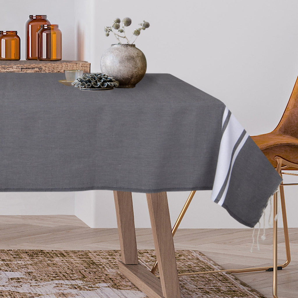 Mantel de algodón 170x170 ST TROPEZ gris medio
