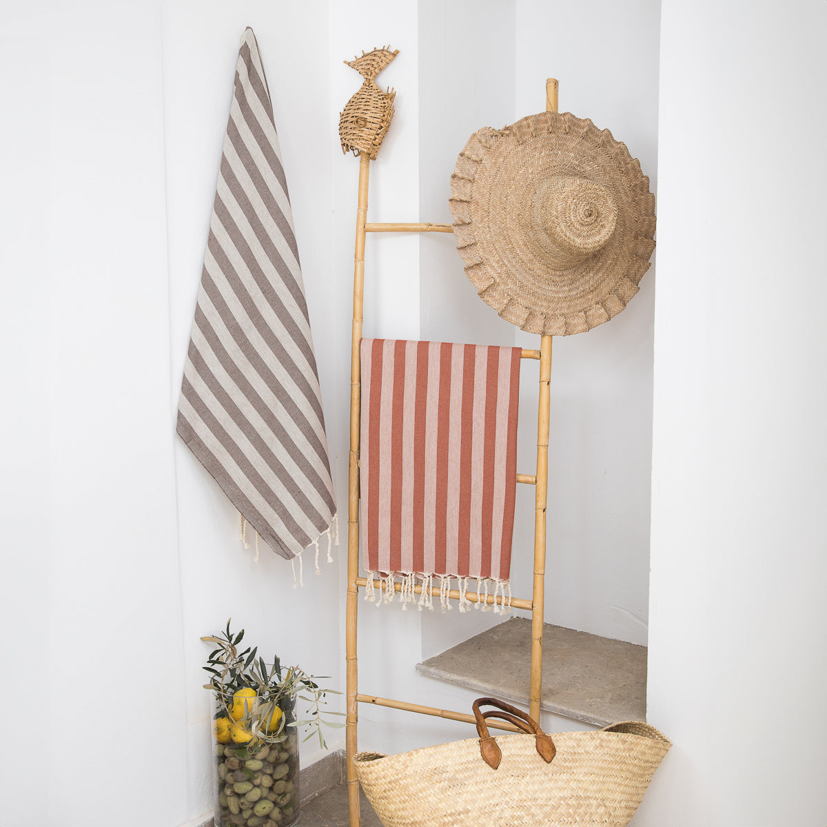 Capri - Fouta Jacquard - Rouge Tomette