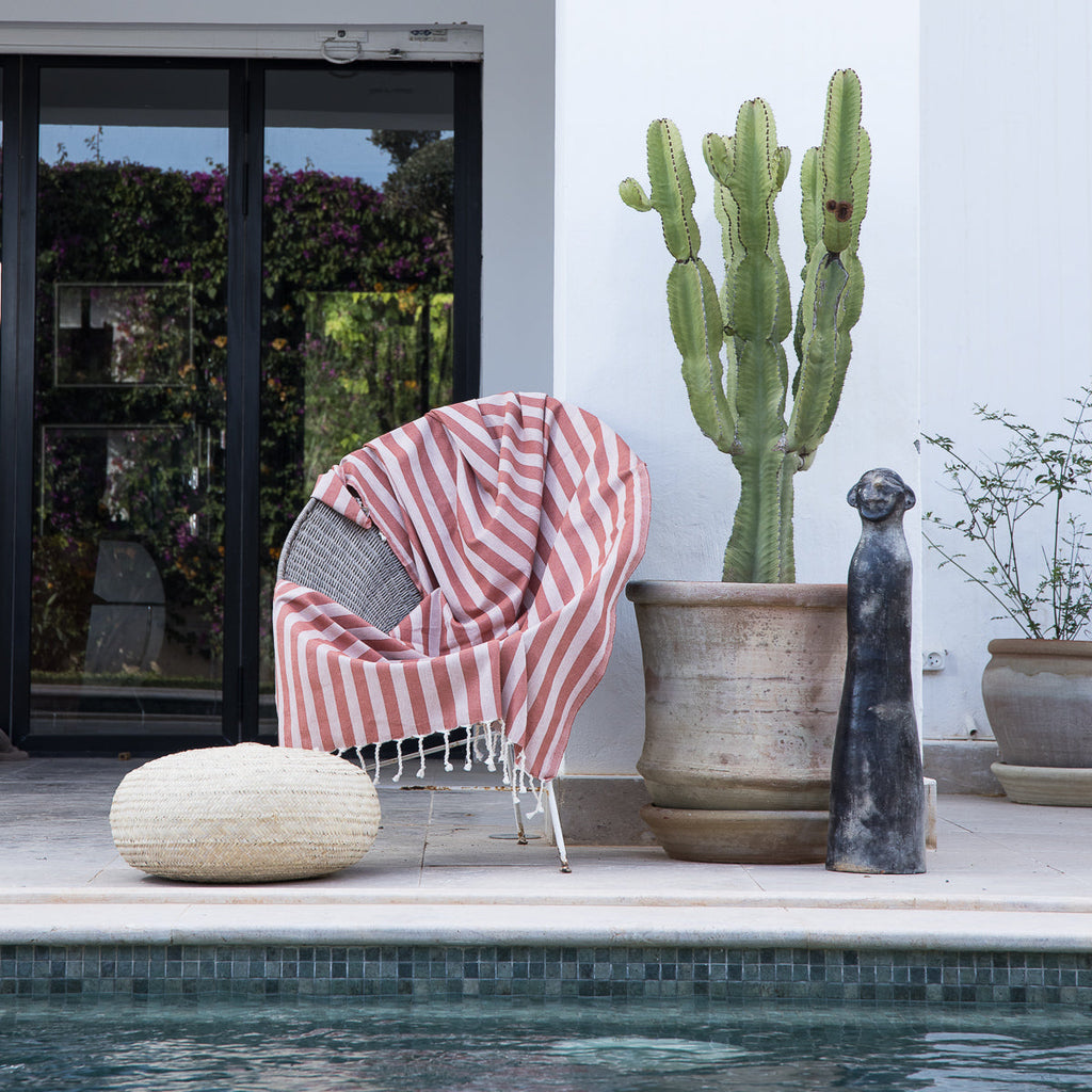 Capri - Fouta Jacquard - Rouge Tomette