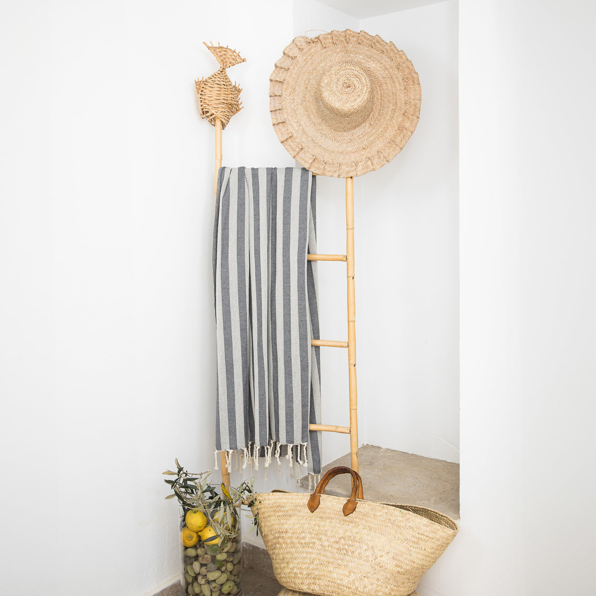 Jacquard Cotton Fouta 100x200 - Capri - Medium Grey