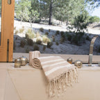 Hamptons Bathroom Set - Beige / White