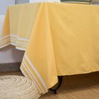 Tablecloth &amp; 8 Cotton Napkins 180X350 - Mahdia - Mustard Yellow