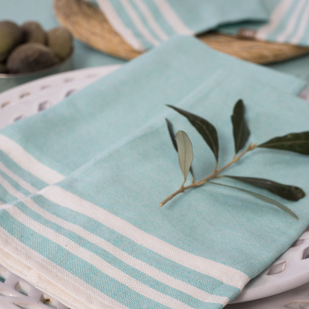Mahdia - Lot De 4 Serviettes De Table - Vert D'Eau