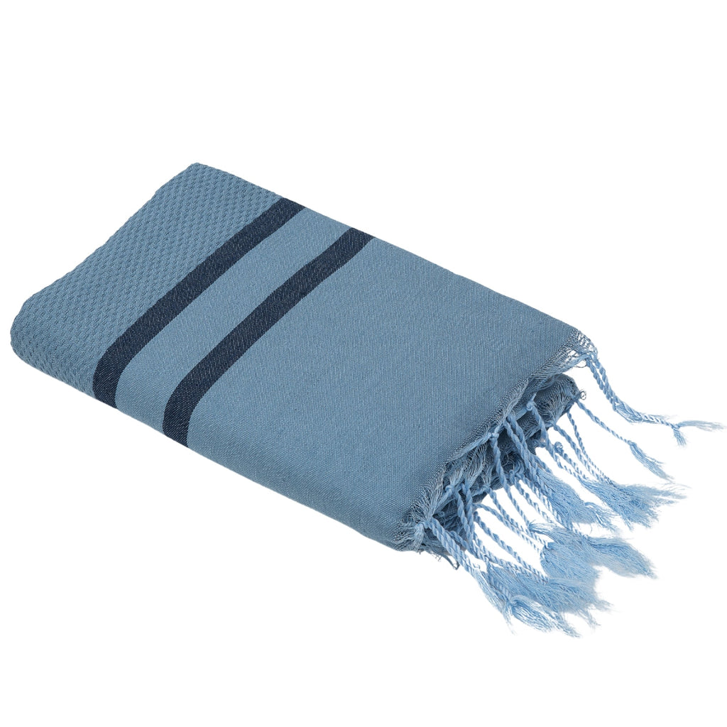 Amalfi - Fouta Bicolore - Bleu Azur/Bleu