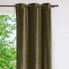 Velvet - Rideau À Œillets - Velours De Coton - Vert Kaki