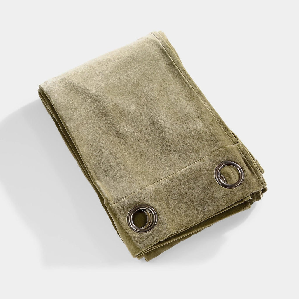 Velvet - Rideau À Œillets - Velours De Coton - Vert Kaki