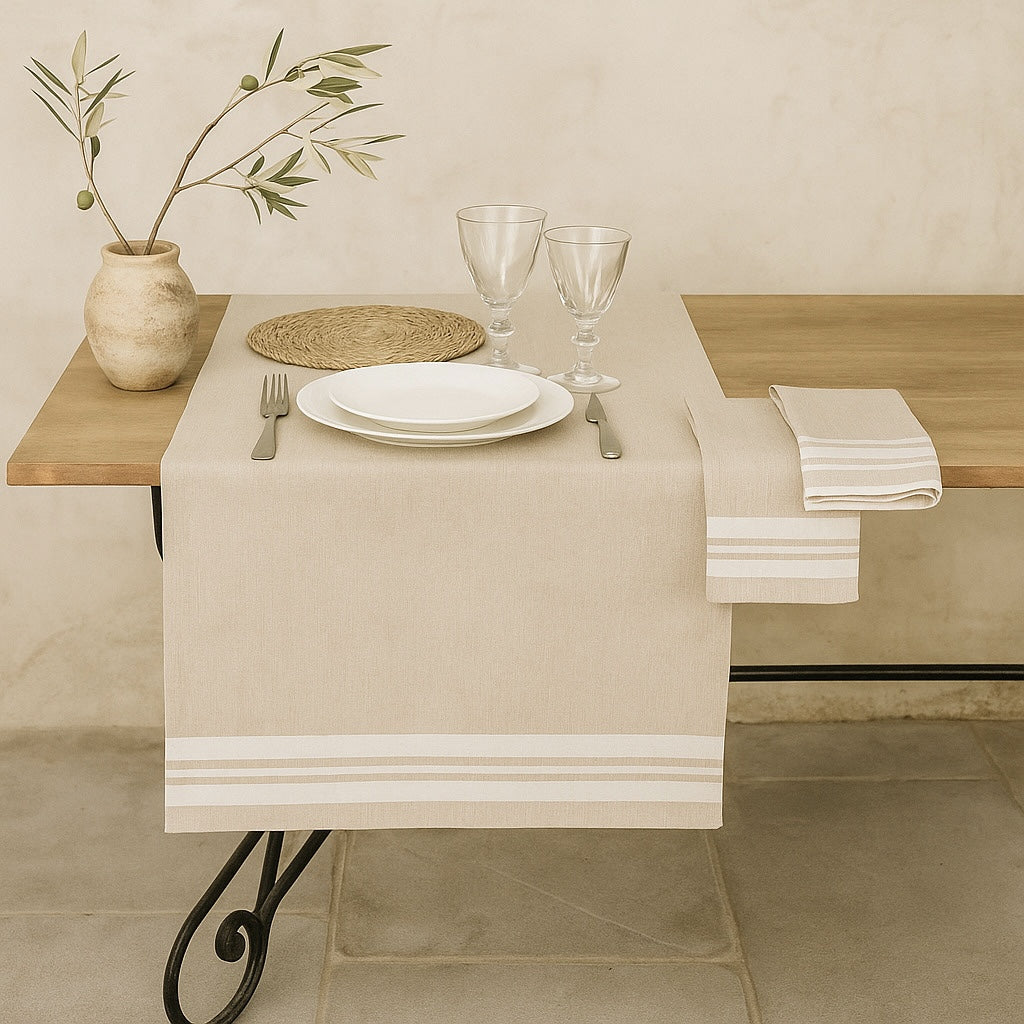 Mahdia Table Runner - Linen - Cotton