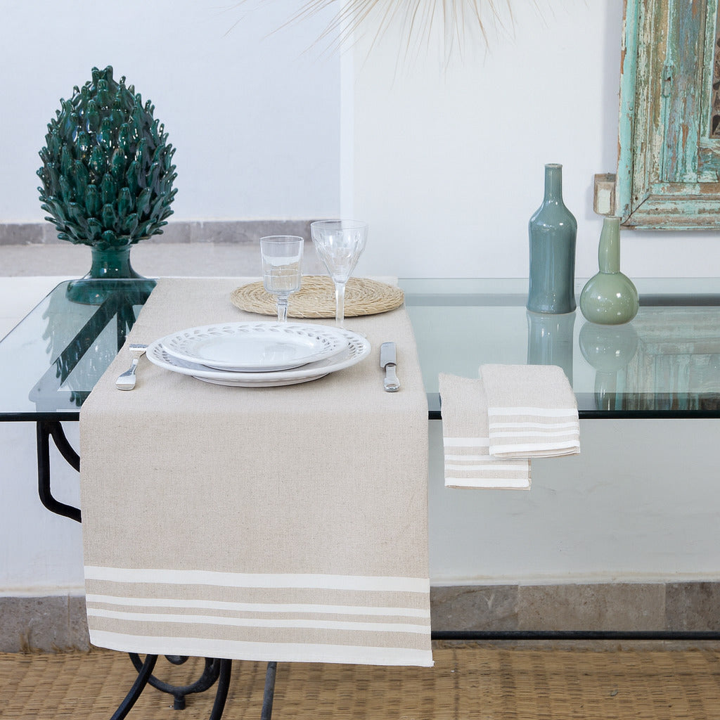 Mahdia Table Runner - Linen - Cotton