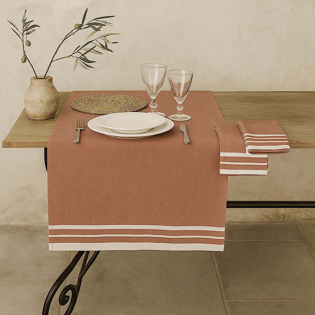 Mahdia Table Runner - Tomette Red - Cotton