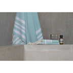 Hamptons Bathroom Set - Aqua / White