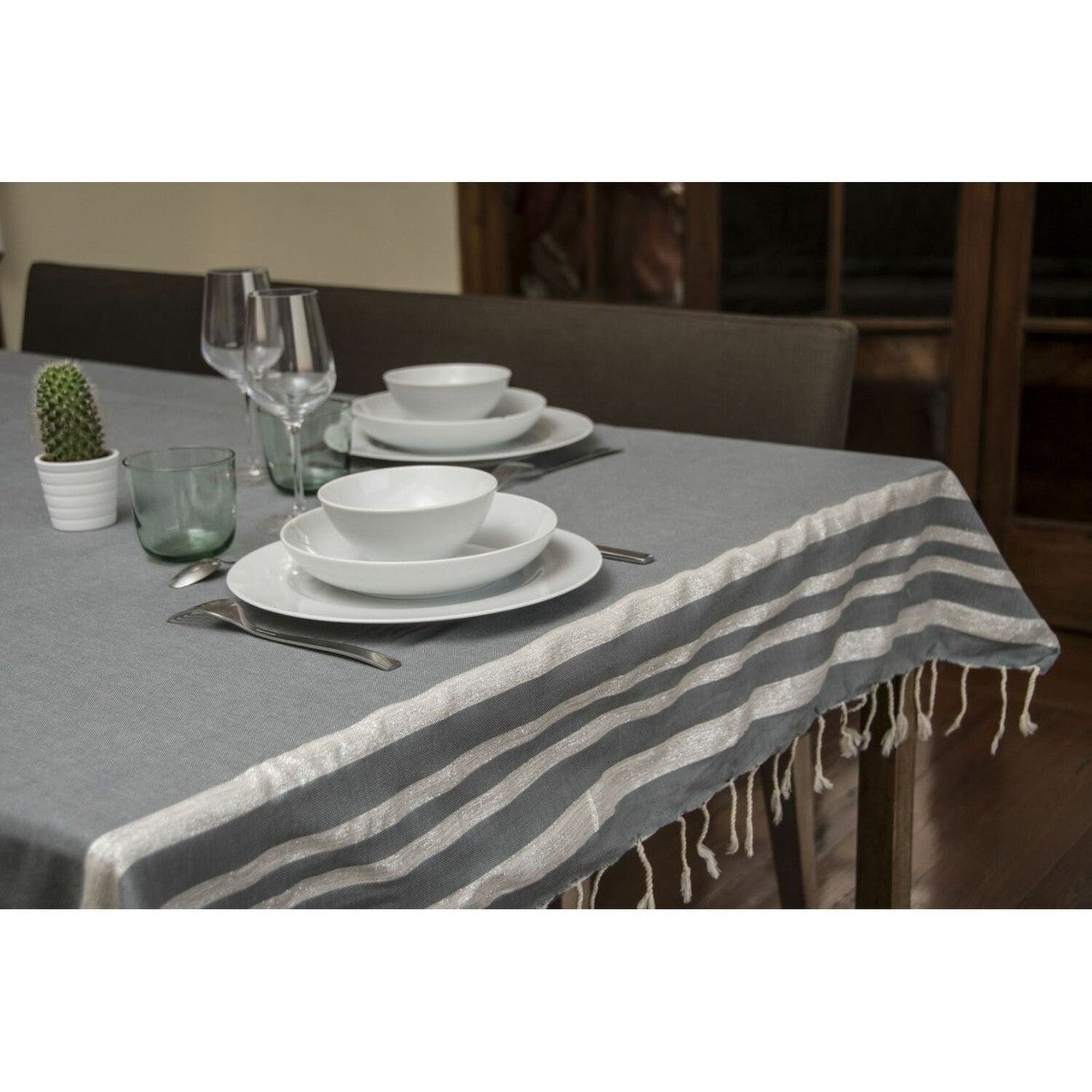 Hamptons - Nappe - Gris Moyen/Argent