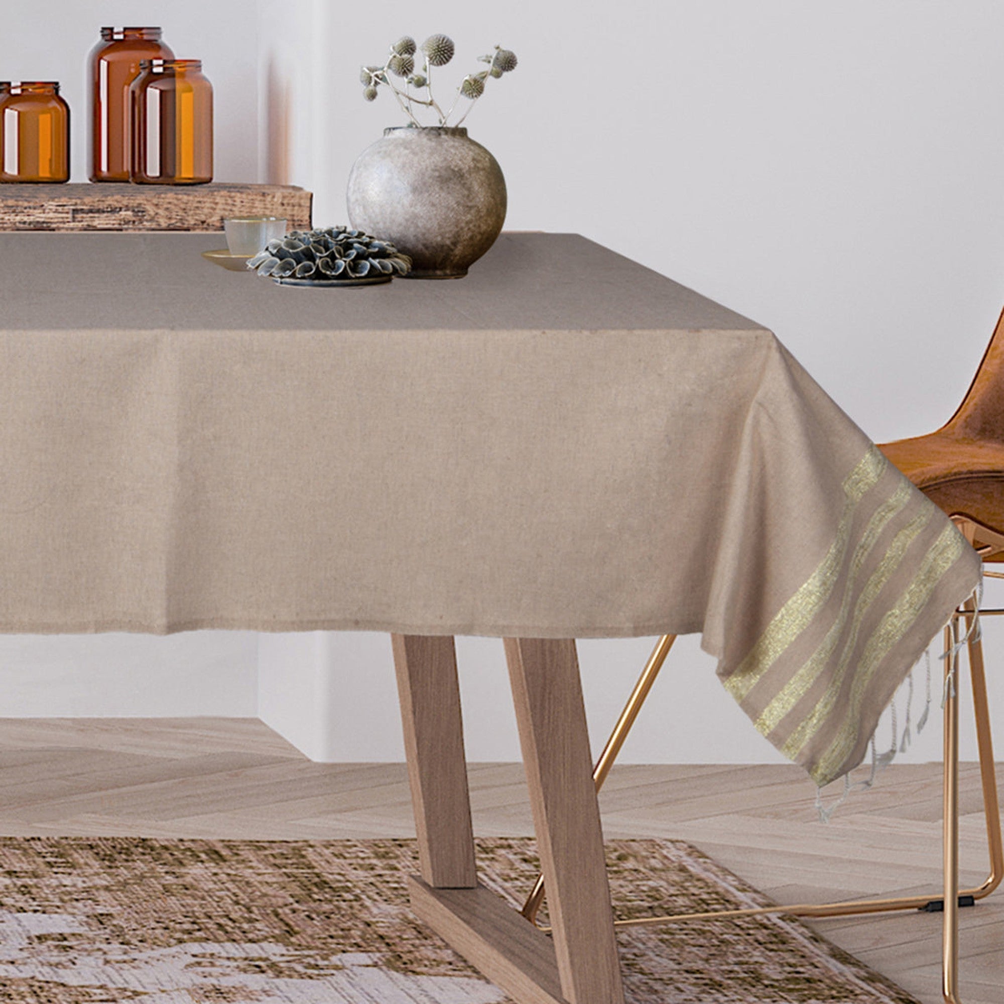 Hamptons - Nappe - Beige/Or