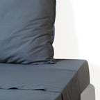 Luna - Drap Plat - Coton Lavé - Bleu Orage