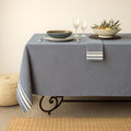 Mahdia - Nappe + 10 Serviettes - Bleu Jean