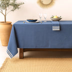 Mahdia - Parure De Table - Coton - Bleu Grec