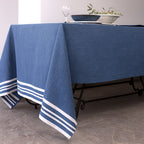 Mahdia - Nappe + 4 Serviettes - Bleu Grec