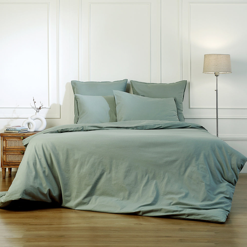 LUNA celadon green pillowcases 50x70