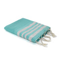 Hamptons - Fouta Nid D'Abeille - Vert Turquoise/Argent