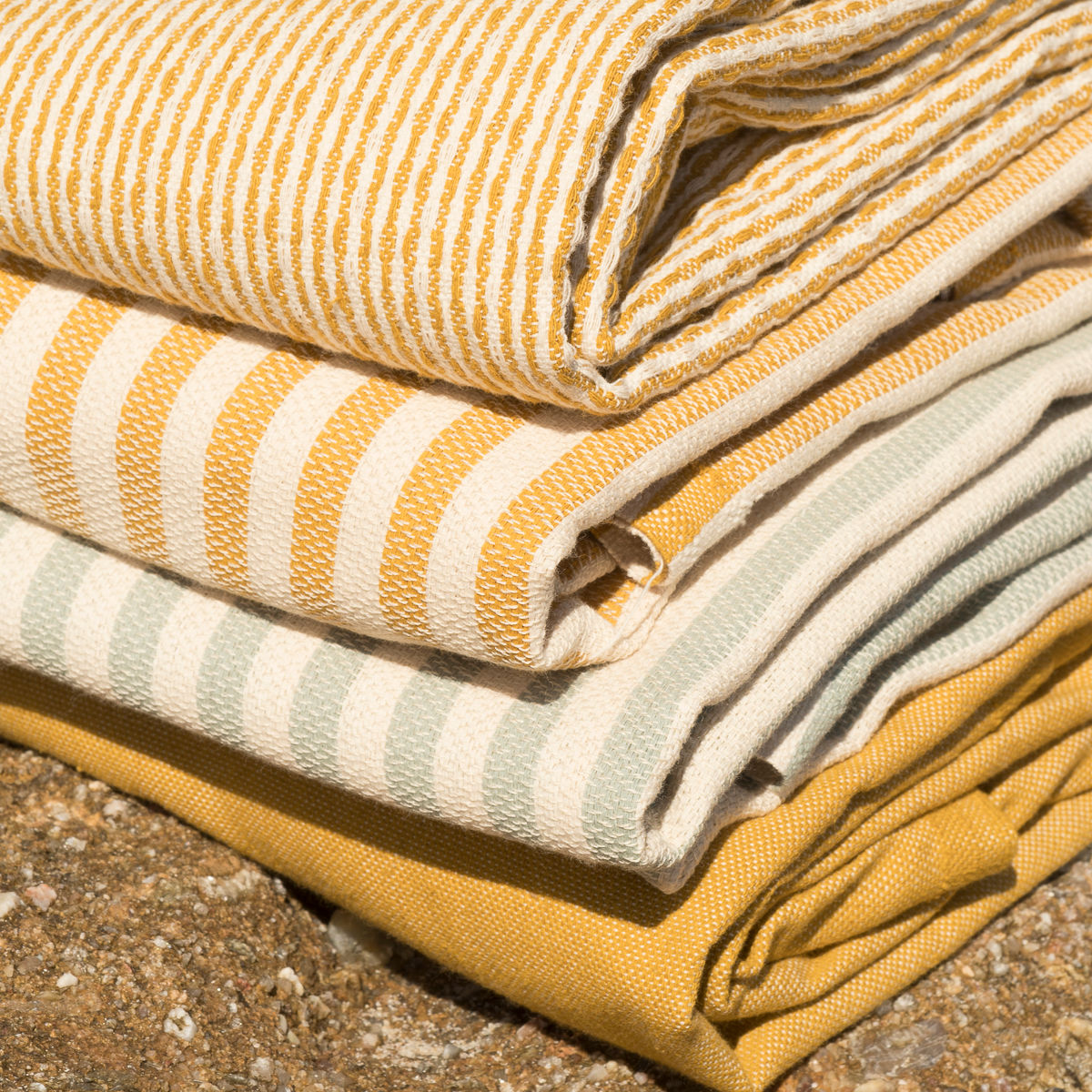 Hossegor - Lot De 3 Foutas - Jaune Moutarde