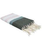 Arcachon - Fouta Tricolore - Rose Pâle/Sauge/Kaki