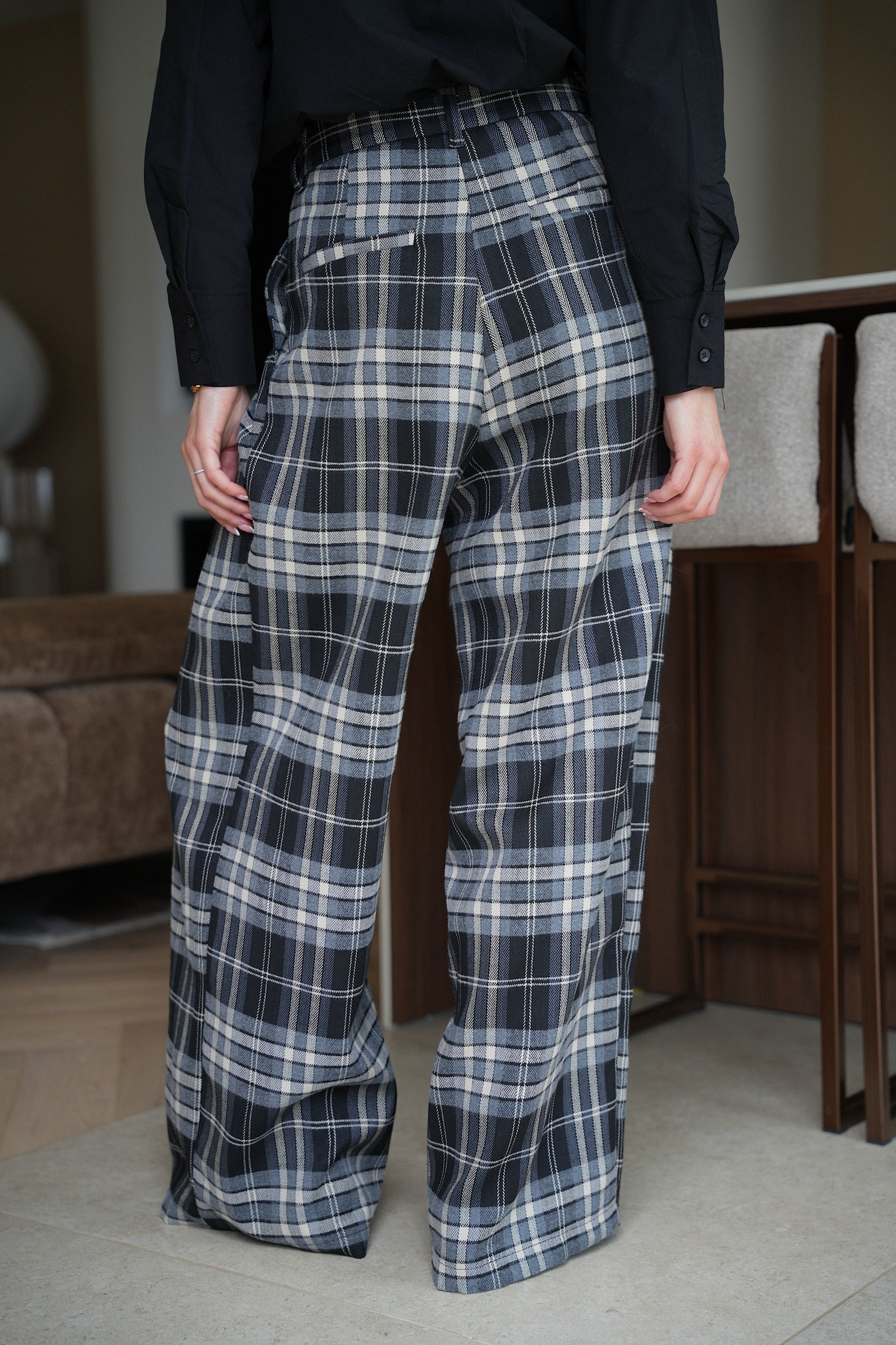 Pantalon À Carreaux Lola - Noir