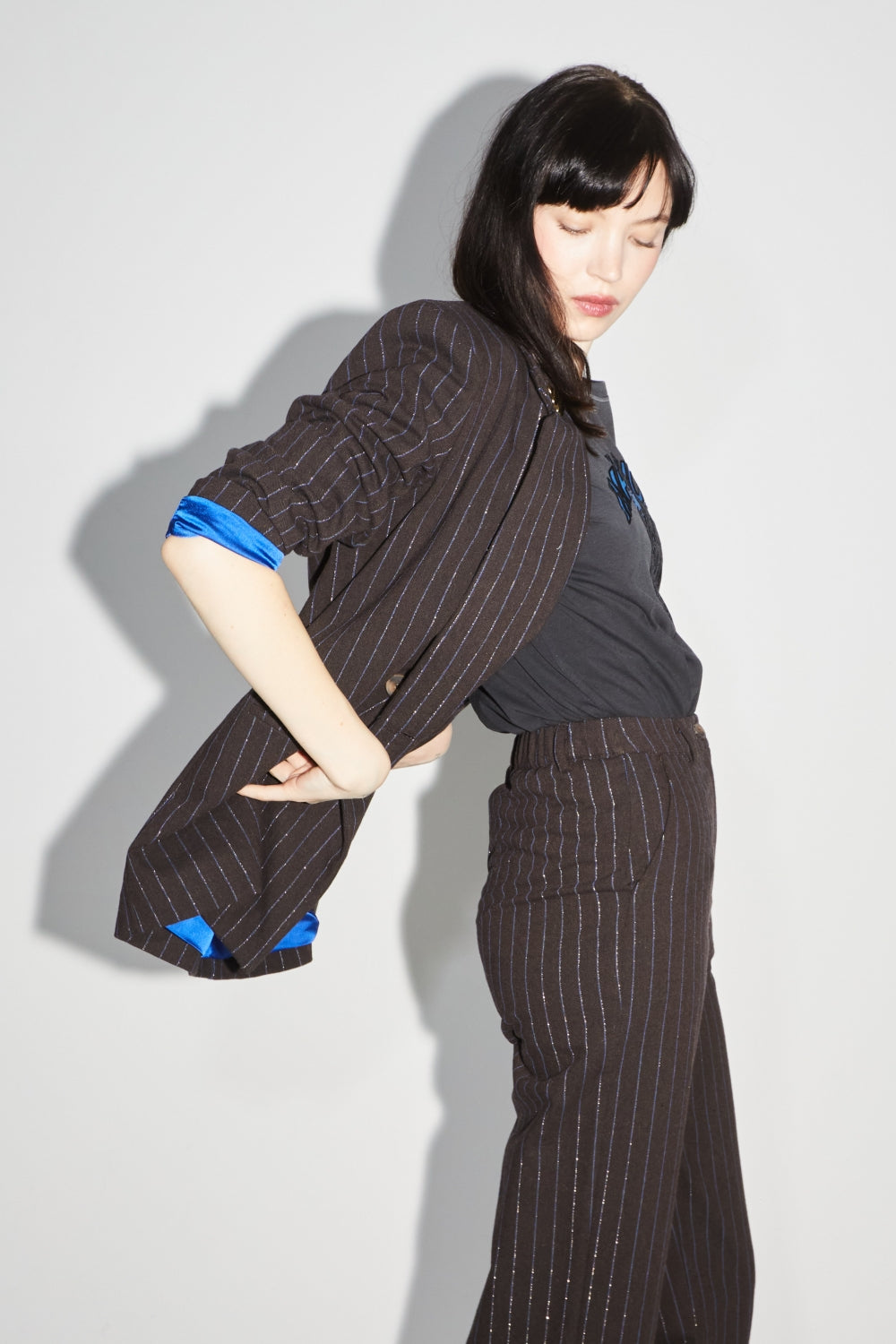 The Ema Chocolat Lines Goldyblue Blazer