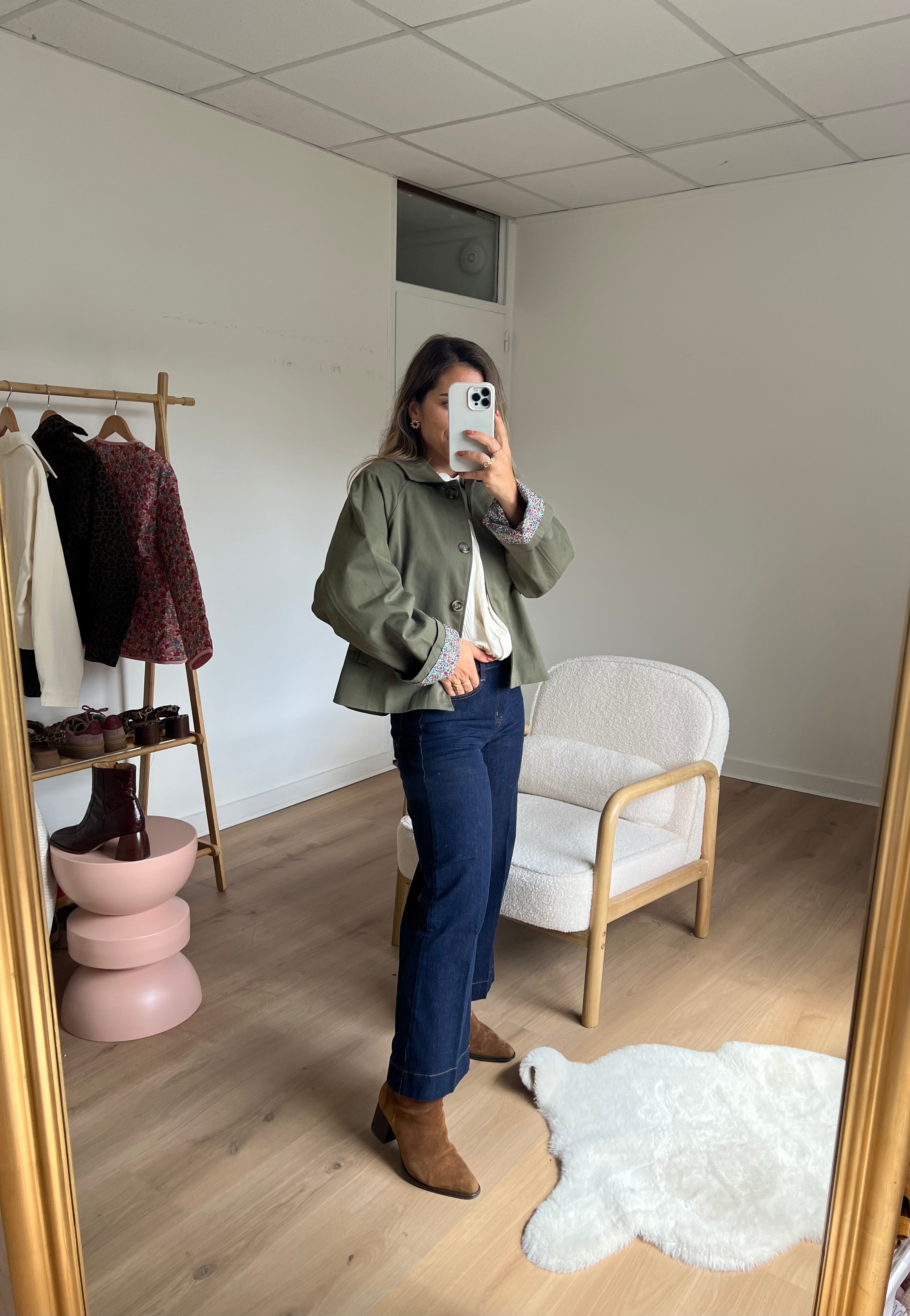 Veste Trench Edith En Coton Liberty Kaki