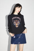 Sweatshirt Eddie Broderie Leo Black - Noir