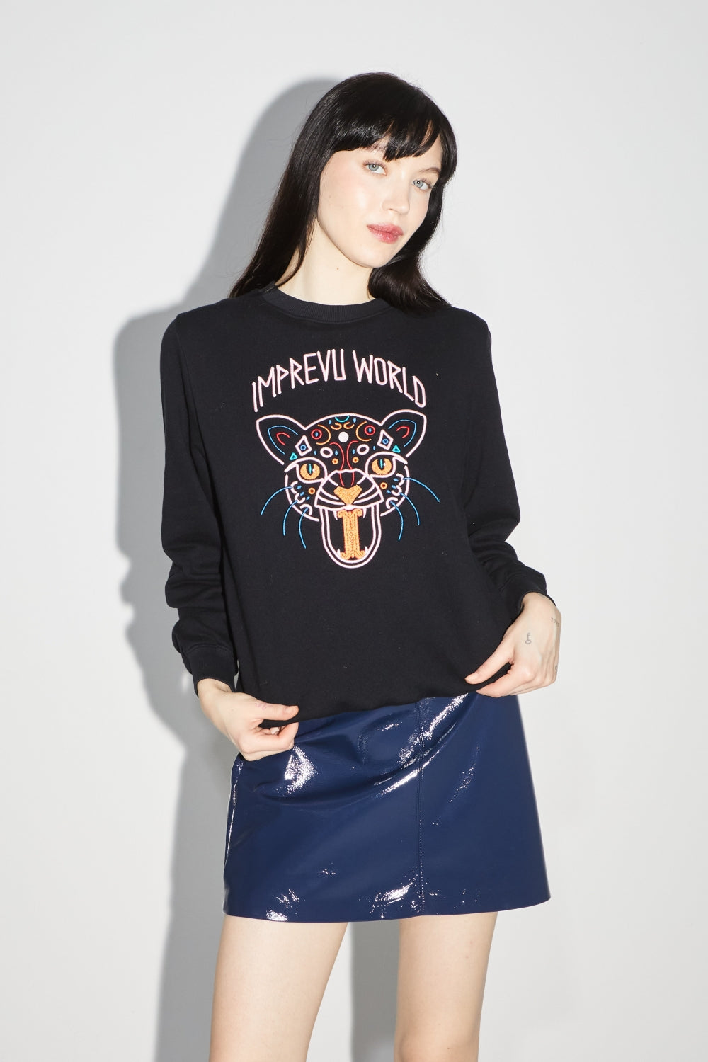 Sweatshirt Eddie Broderie Leo Black - Noir