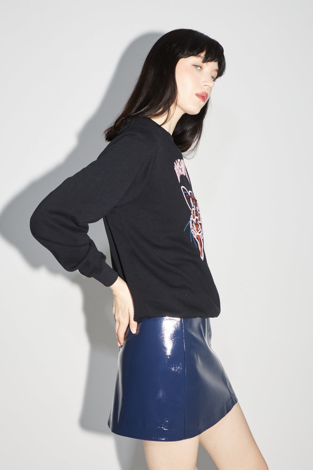 Sweatshirt Eddie Broderie Leo Black - Noir