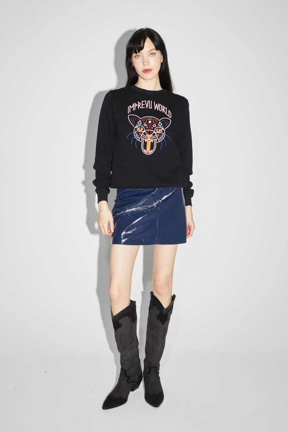 Sweatshirt Eddie Broderie Leo Black - Noir