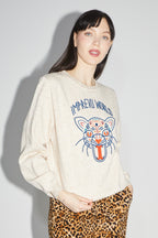 Le Sweatshirt Eddie Broderie Leo Beige