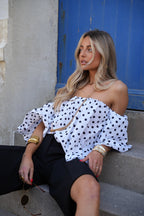 Blusa Sola De Lunares - Blanco/Negro