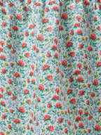 Bluse Med Smokket Bryststykke - Lyseblå Med Print - Pige