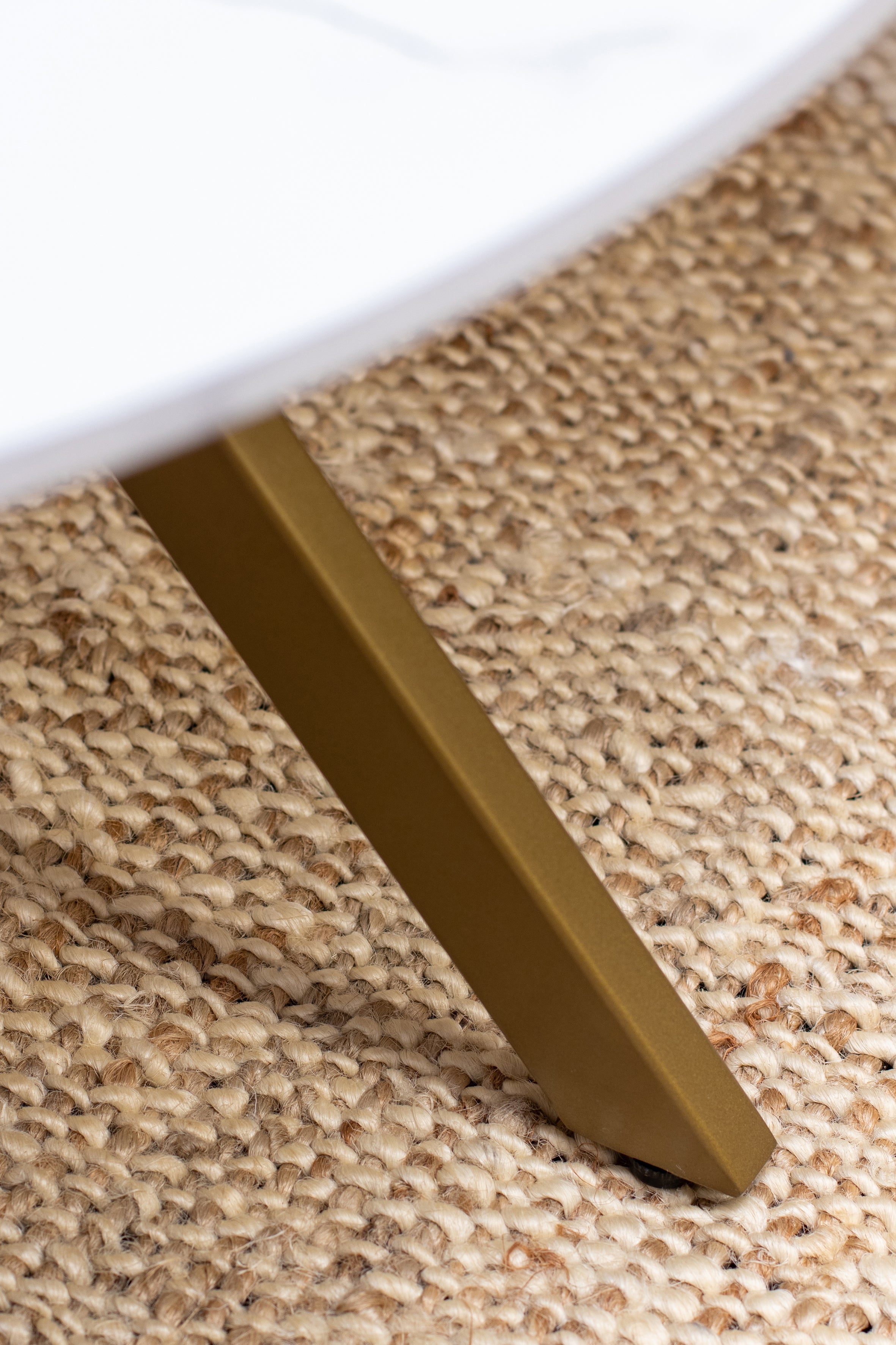 Set Of 2 Hoxton Coffee Tables - White, Matt Gold Metal