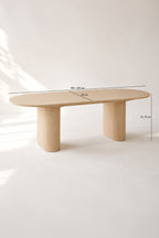 Nocera - Table D'Extérieur Ovale Extensible - Effet Bois - Naturel