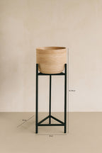 Lima Plant Pot - Rattan And Black Metal