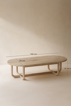 Mesa de centro Kristen en madera de pino reciclada - L 160 cm