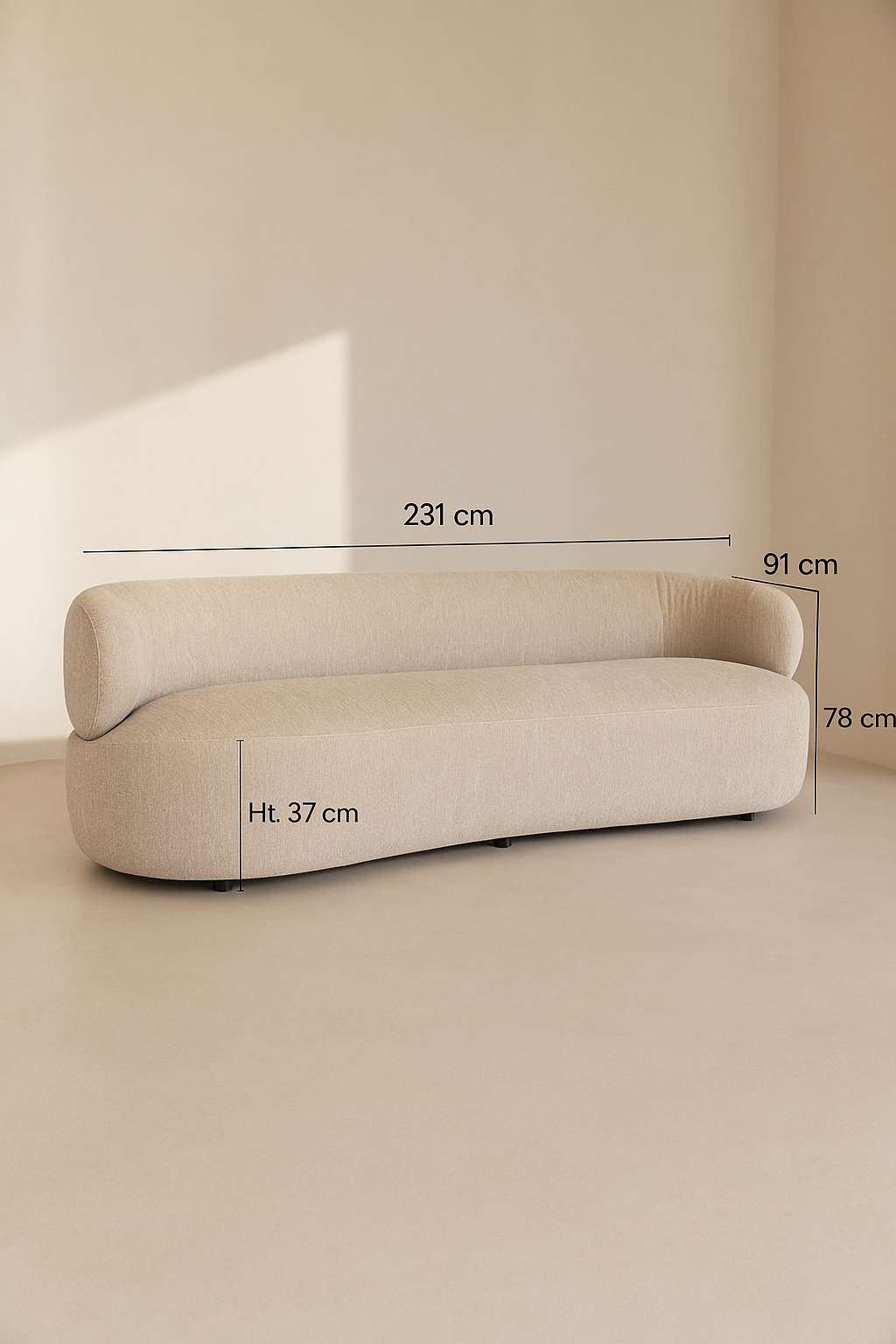 Glove - Sofa - Textured Velvet - Beige
