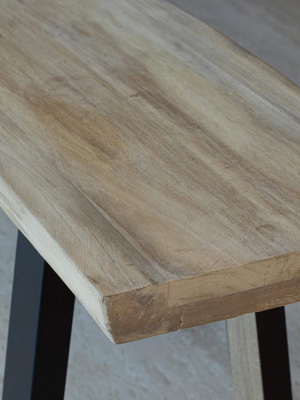 Hera - Lot 2 Bancs - Métal/Acacia/Bois - Noir/Naturel