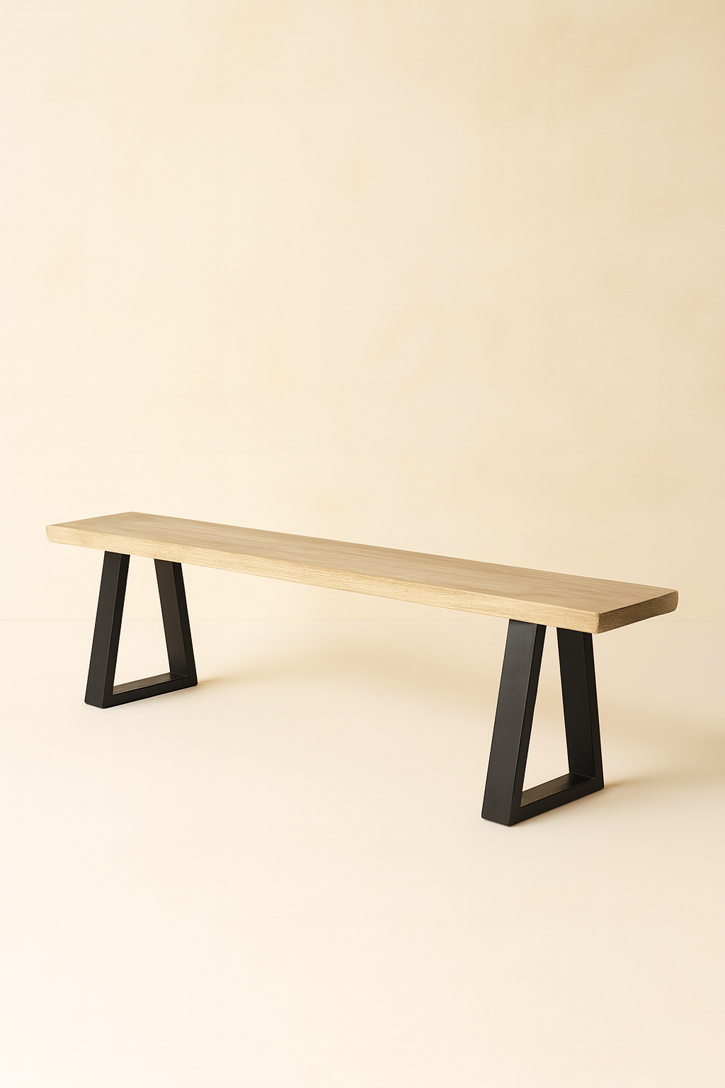Hera - Lot 2 Bancs - Métal/Acacia/Bois - Noir/Naturel