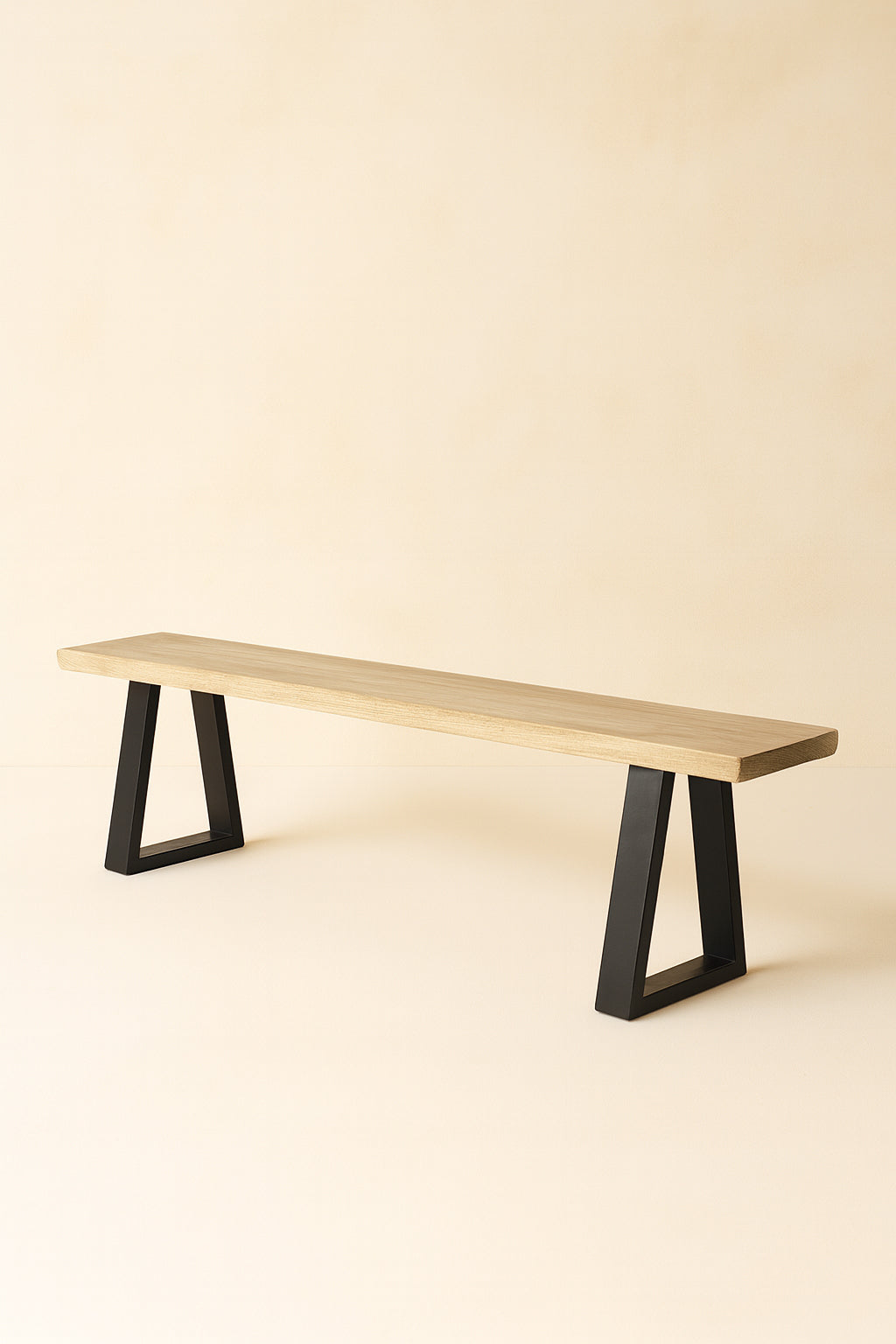 Conjunto de 2 bancos pequeños Hera - Madera de pino y acacia - Patas de metal