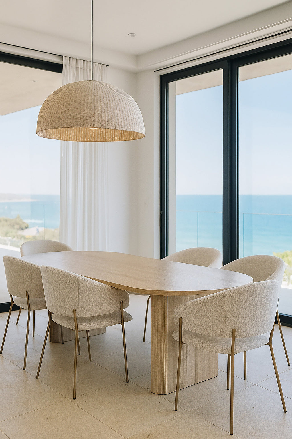 Quito - Oval Table - Wood Effect - Natural