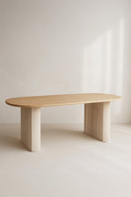 Quito - Oval Table - Wood Effect - Natural