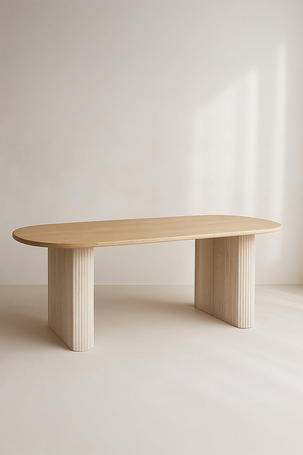 Quito - Oval Table - Wood Effect - Natural