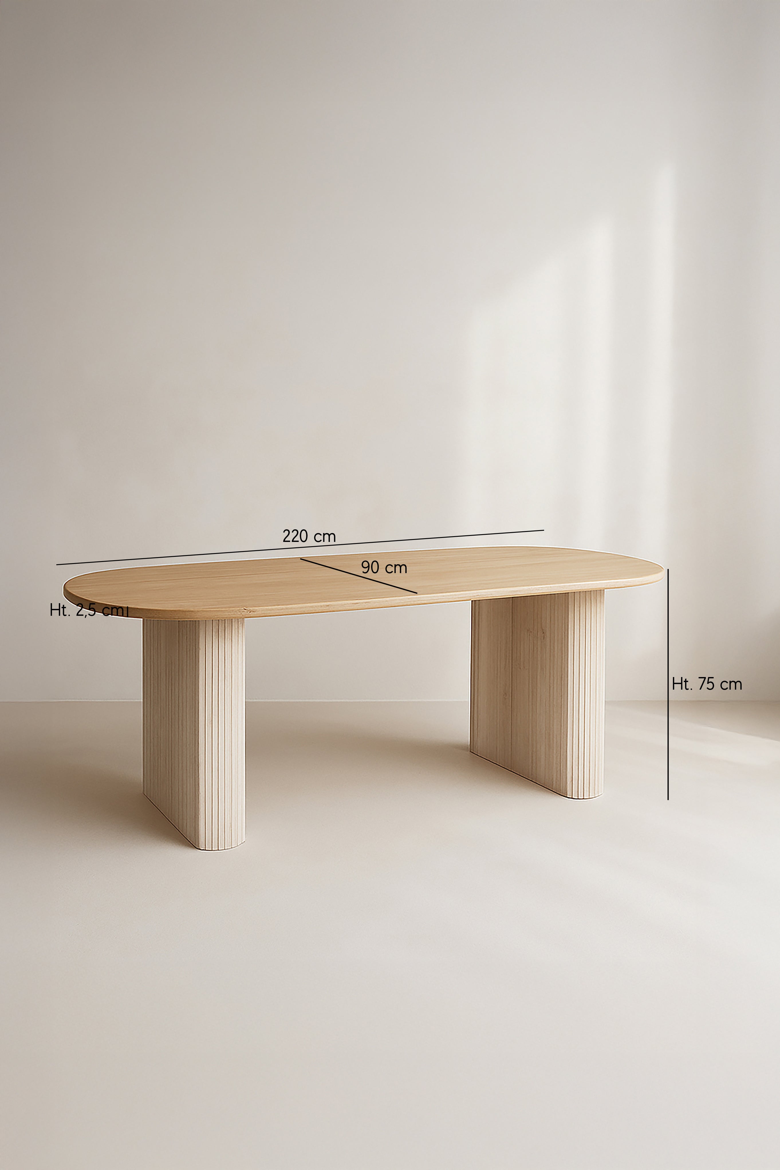 Quito - Oval Table - Wood Effect - Natural