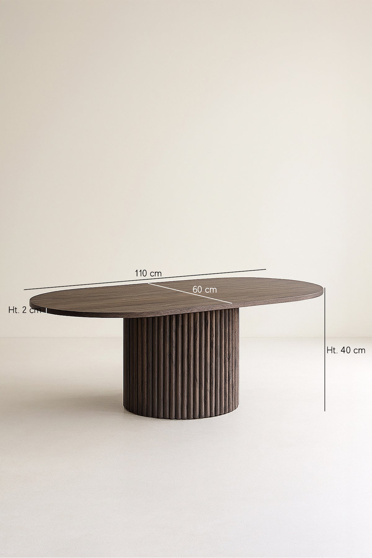 Sierra - Tble Basse Ovale - Effet Bois - Noyer